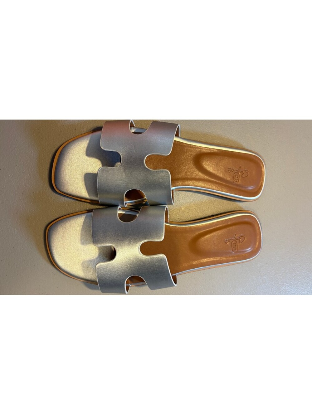 Sexynite Silver Slide Sandals Size 41